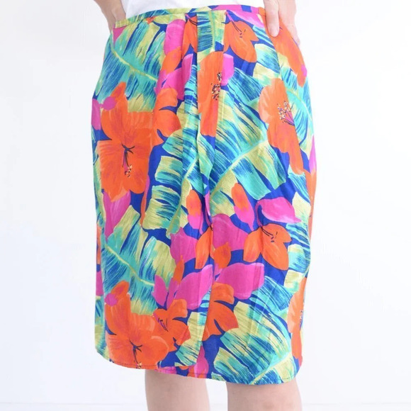 Vintage Norton McKaughton  Floral Mini Skirt Size 12 - Picture 2 of 12